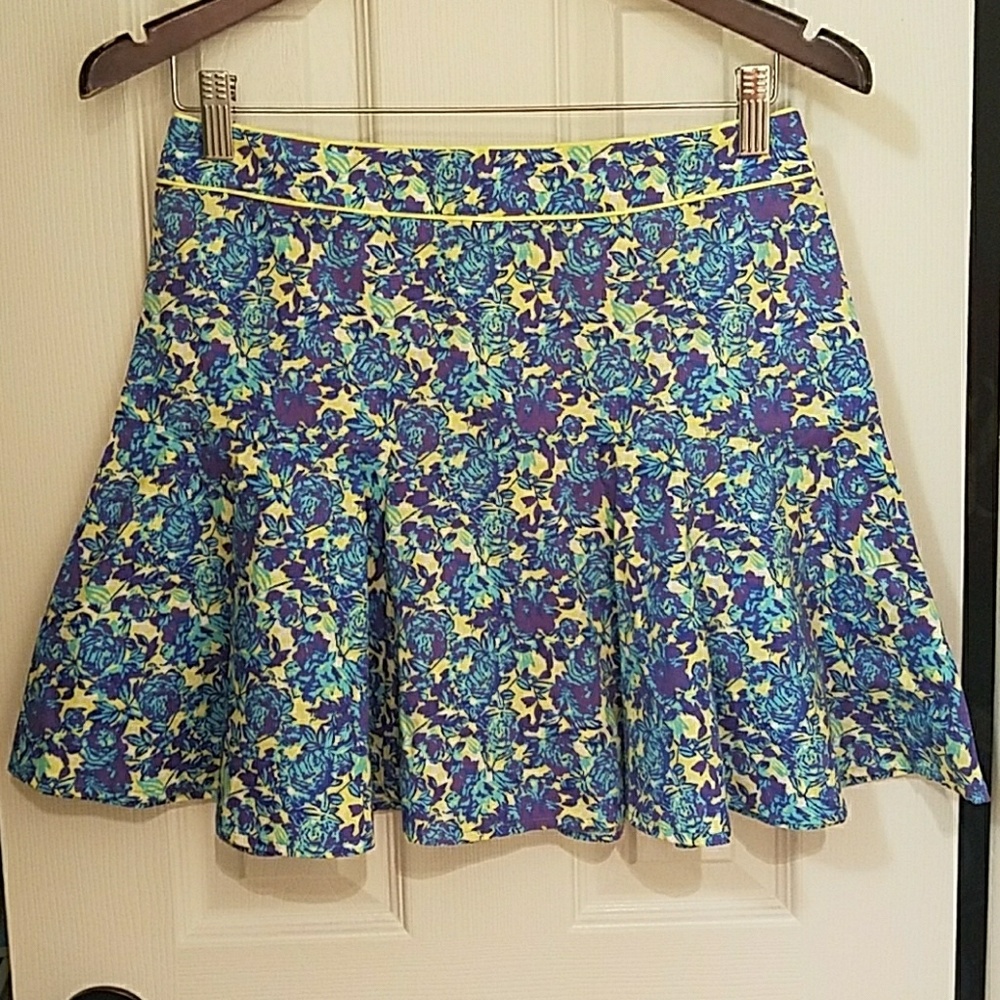 TOPSHOP Floral Print Pleated Mini Skirt Ne…